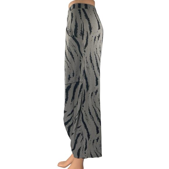 MxM Gray Zebra Animal Print Wide Leg High Waist Palazzo Harem Trousers Pants M - Picture 2 of 5